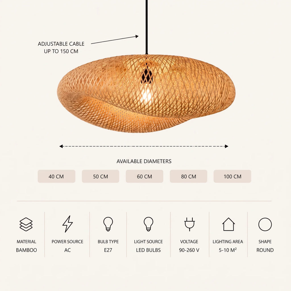 Braided Bamboo Osira Pendant Light 