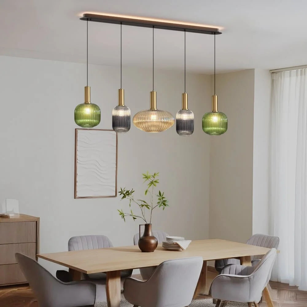 Elegante Vintage-Pendelleuchte aus Glas — Bild 5