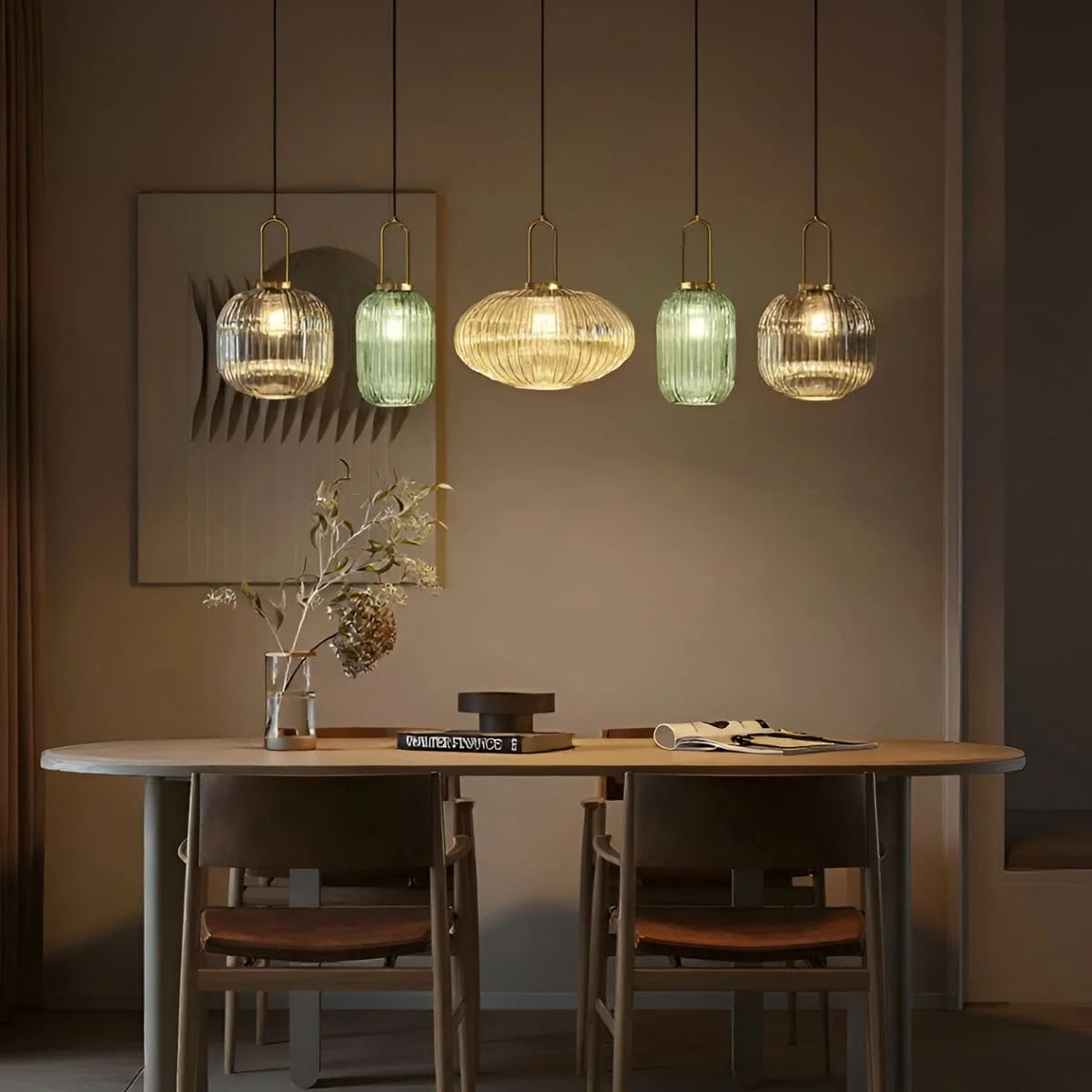 Elegante Vintage-Pendelleuchte aus Glas — Bild 7