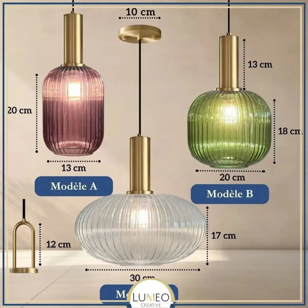 Elegante Vintage-Pendelleuchte aus Glas — Bild 26