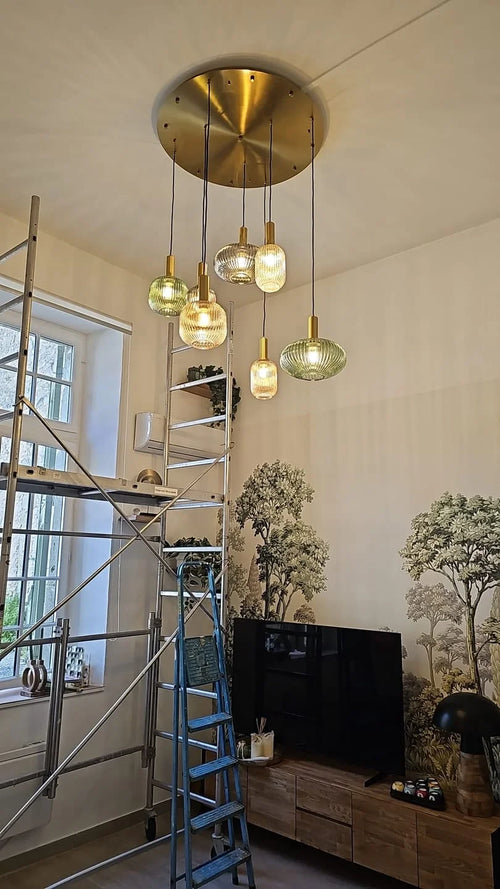 Suspension Chic En Verre Vintage — photo d'un client 5